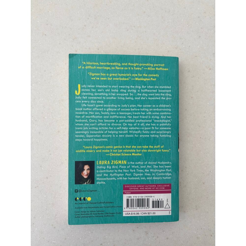 Separation Anxiety Laura Zigman Paperback Novel Harper Perennial Fiction Book - Picture 2 of 2